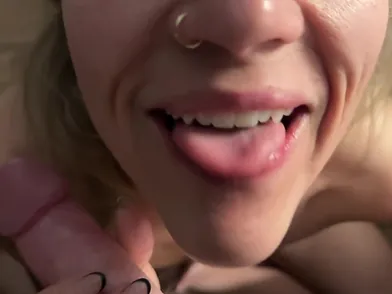 Blonde Couple Compilation: A Steamy POV Blowjob and Swallow Experience