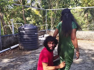 Mallu lovers Vaishnavy and Sharun Raj get wild in hot outdoor doggy-style action with hot and steamy nipple action