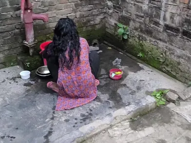 Stepmom gets a hot shower & a good humping in the washroom with me by her side