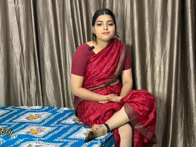 Watch MumbaiBoy's schoolgirl Crimson Saree get dicked down by Professor Poked and get a sticky creampie